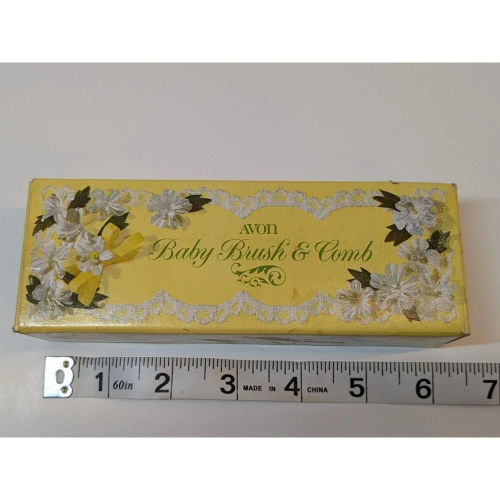 New Avon Vintage Yellow Baby Brush & Comb